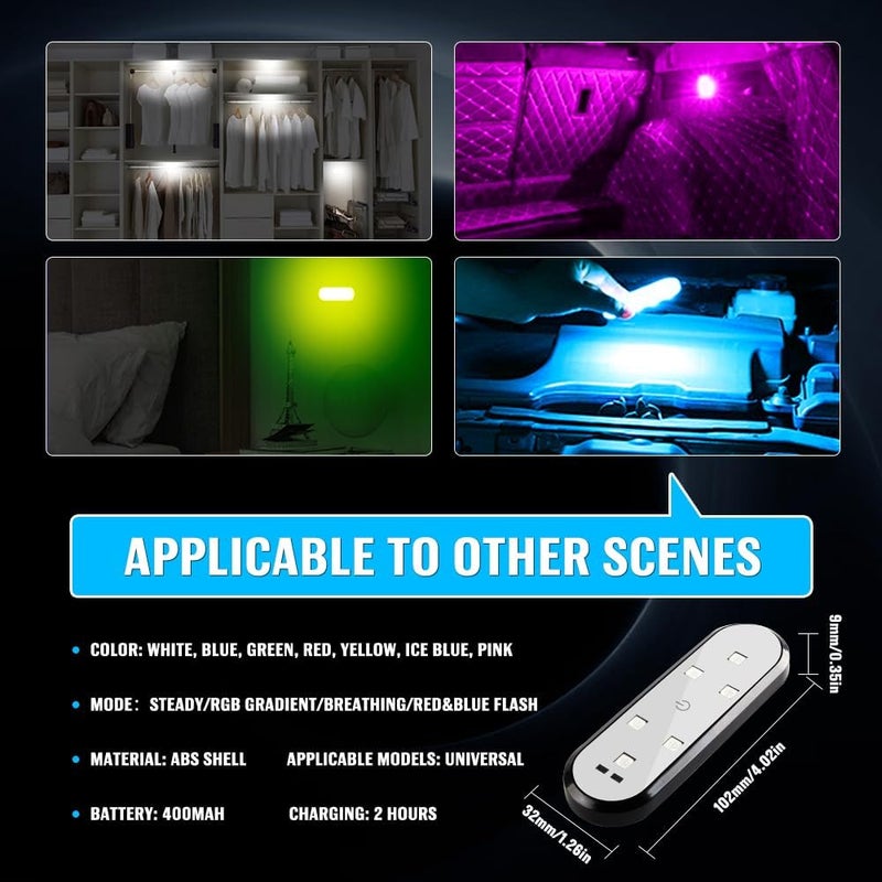 Sidaqi 4X Car LED Door Lights Magnetic 7 Colors 4 Modes Infrared Sensing Door Sills Lights Wireless LED Interior Step Courtesy Welcome Lights Car Door Projector Lights - Image 5